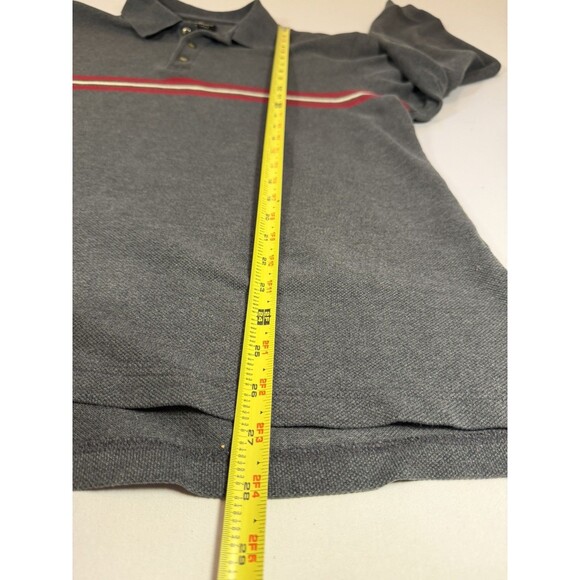 Eddie Bauer Men’s Long Sleeve Polo Shirt Gray Red Stripe XL - Picture 11 of 12